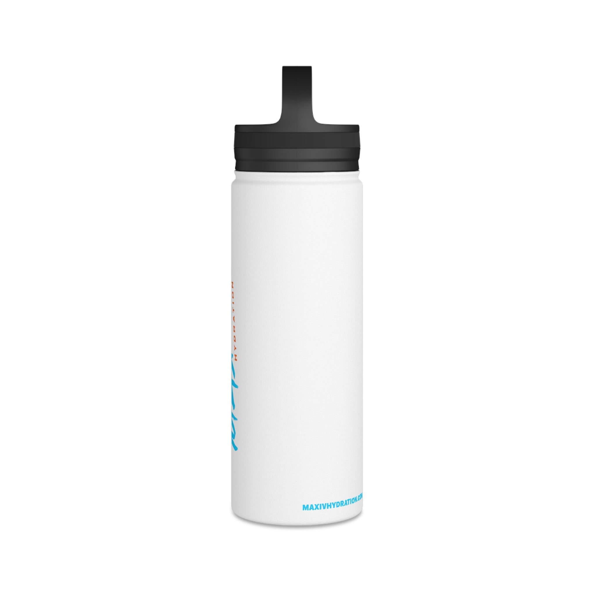 Max-IV Stainless Steel Water Bottle (blue logo), Handle Lid