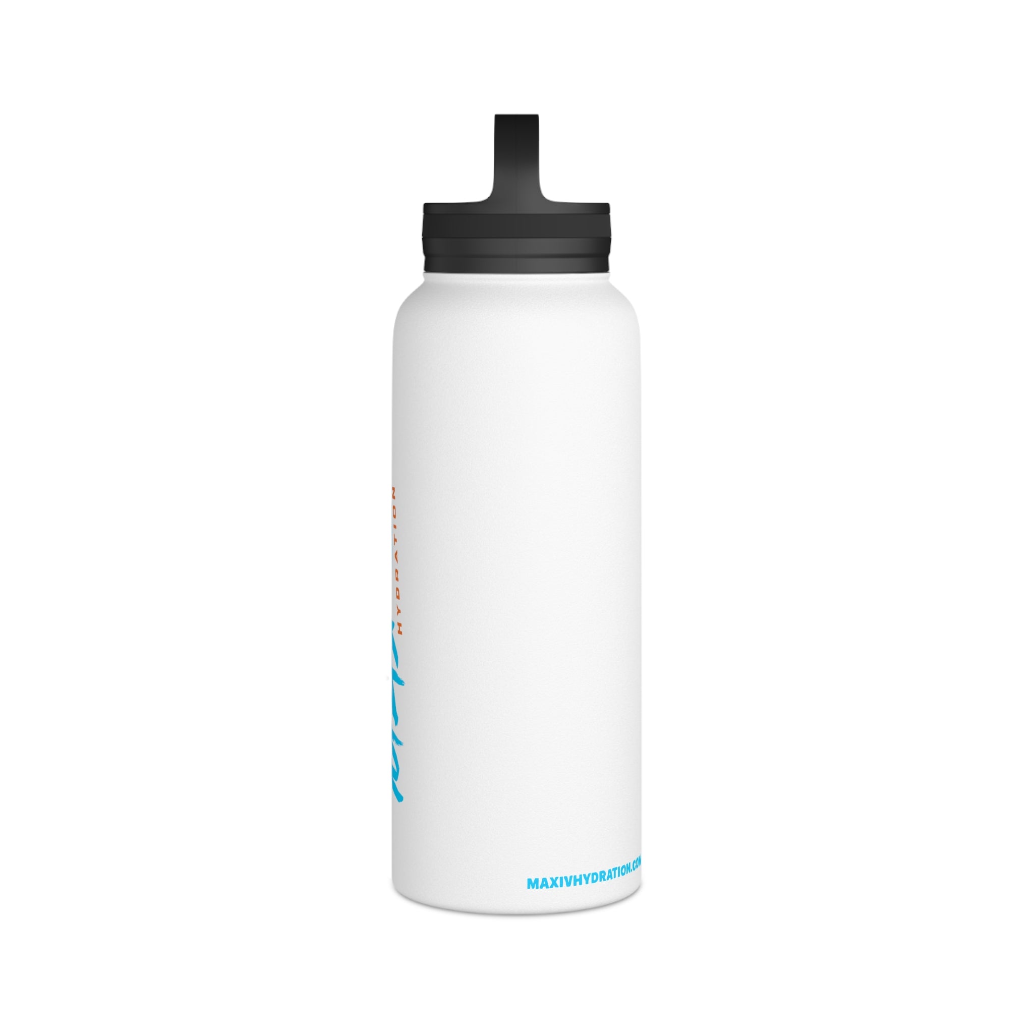 Max-IV Stainless Steel Water Bottle (blue logo), Handle Lid