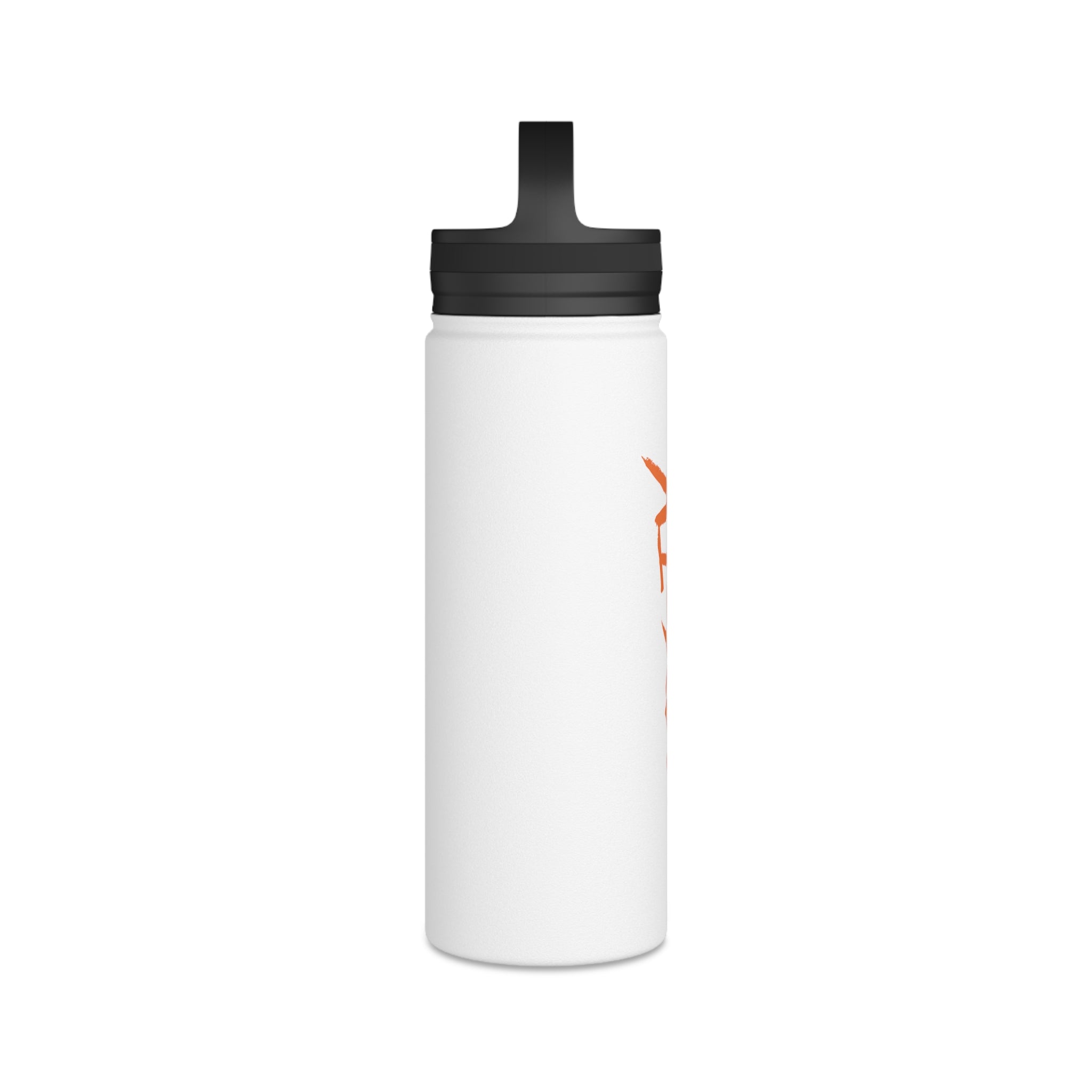 Max-IV Stainless Steel Water Bottle (orange logo), Handle Lid