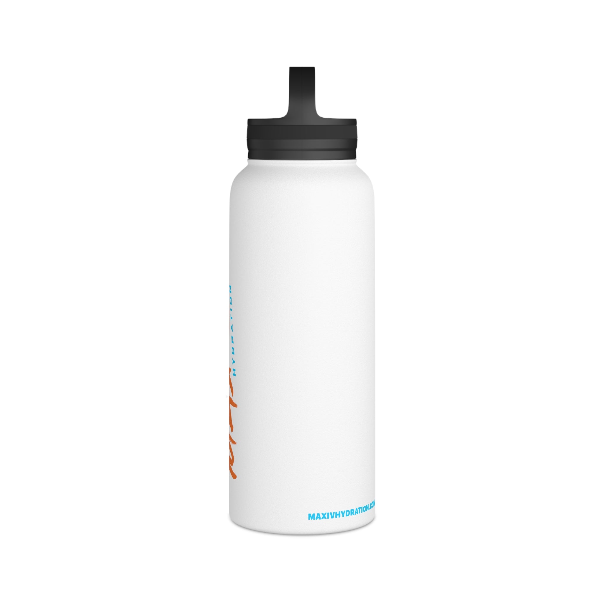 Max-IV Stainless Steel Water Bottle (orange logo), Handle Lid